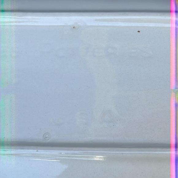 VTG Los Angeles Potteries Buns Breads Serving Dish Hand Painted Feathers USA - Picture 8 of 8